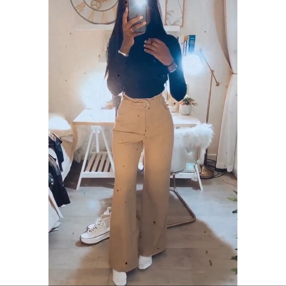 Zara Wide Leg Belted Pants